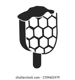 Waffle on stick vector icon.black vector icon isolated on white background waffle on stick .
