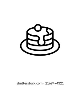 Waffle con vector de iconos de contorno