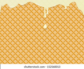 Waffle Pattern Poured Condensed Milk