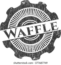 Waffle rubber stamp with grunge texture