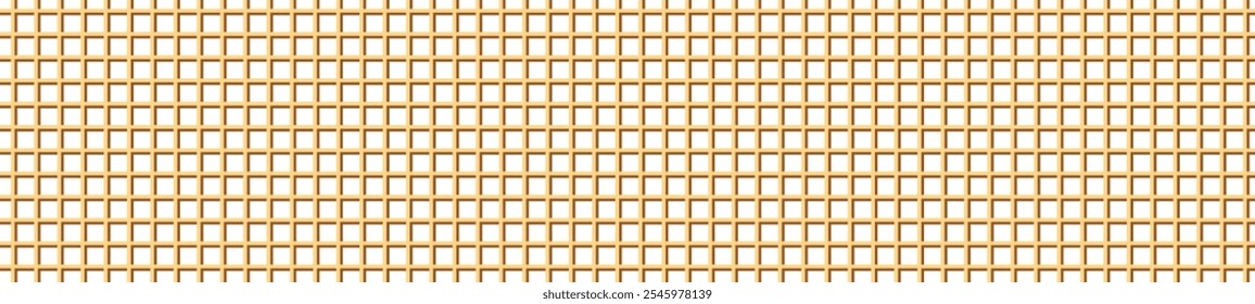 Waffle seamless pattern background texture. for ice cream cones, candy, and cake. Flat vector illustration isolated on white background.