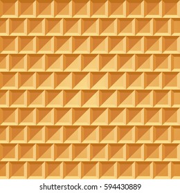 Waffle seamless pattern. Belgian wafer repeating texture. Stylized flat style wrapping background for baked goods or ice cream design. Vector eps8 illustration.