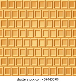 Waffle seamless pattern. Belgian wafer repeating texture. Stylized flat style wrapping background for baked goods or ice cream design. Vector eps8 illustration.
