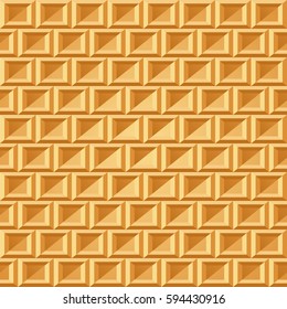 Waffle seamless pattern. Belgian wafer repeating texture. Stylized flat style wrapping background for baked goods or ice cream design. Vector eps8 illustration.