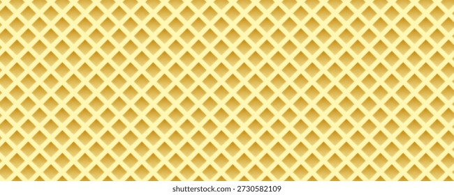 Waffle textura sem emenda. Fundo realista biscoito. Padrão de cone de sorvete