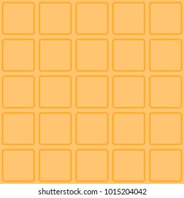 Waffle seamless vector yellow texture. Checkered pattern.