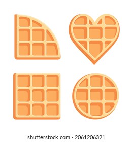 Waffle set. Belgian waffles icon vector collection.