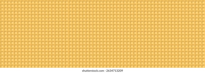 Waffle set pattern, ice cream cone vector texture, sweet dessert wafer background. Cartoon candy illustration