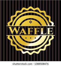 Waffle shiny badge. Vector Illustration. Detailed.