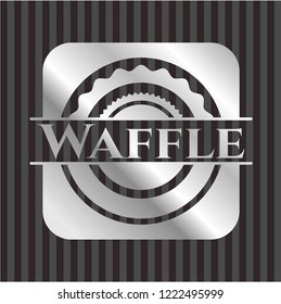 Waffle silver shiny badge