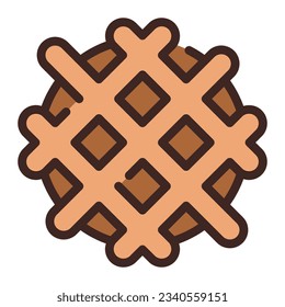 Waffle Simple Line Icon Symbol Logo