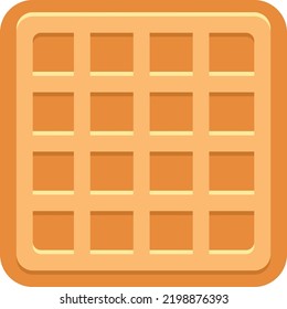Waffle square icon. Belgian sweet cooked dish