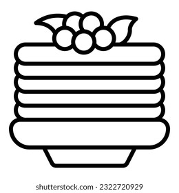 Waffle stack icon outline vector. Iron maker. Recipe baking