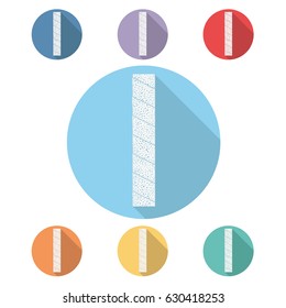Waffle stick flat vector icon set