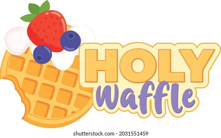 waffle sweet breakfast fruit logo