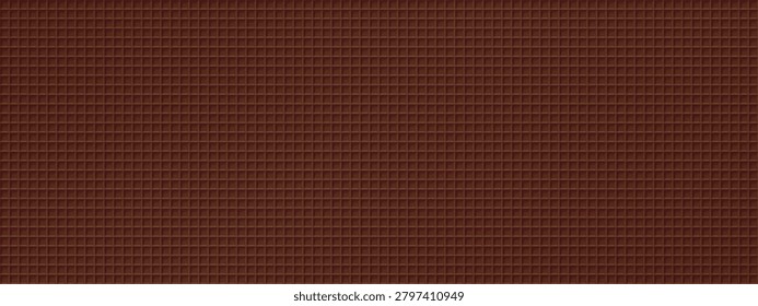 Waffle texture bg. Chocolate wafer, ice cream cone vector pattern. Seamless biscuit of baked crispy cake, sweet design. Melt dessert bakery, graphic banner. 3d relief square shape, cute cartoon food