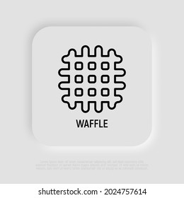 Waffle thin line icon. Modern vector illustration of bakery.