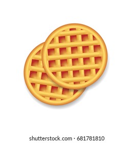 waffle top view vector illustration