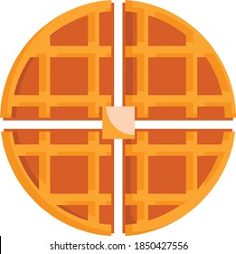 waffle topped with jam and butter Baked goods and flour based food Product Symbol on White background, Confectionery items Sign