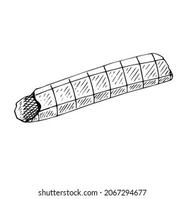 Waffle tube vector illustration, hand drawing doodle