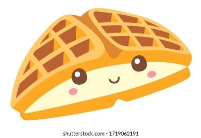 Dibujo lindo vector de gofre sobre fondo blanco