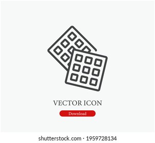 Waffle vector icon. Editable stroke. Symbol in Line Art Style for Design, Presentation, Website or Apps Elements, Logo. Pixel vector graphics - Vector