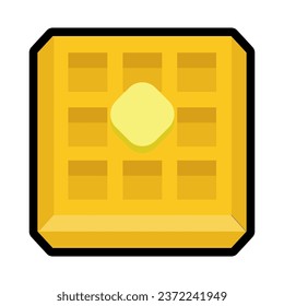 Waffle Vector Icon, Emoji, Emoticon. Food symbol