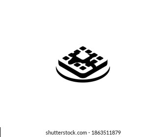 Waffle vector icon. Isolated waffle illustration