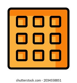 Waffle vector icon isolated on white background