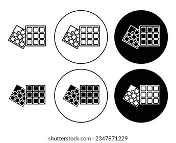 WaffelVektorsymbol-Set. Waffelsymbol in schwarzer Farbe.