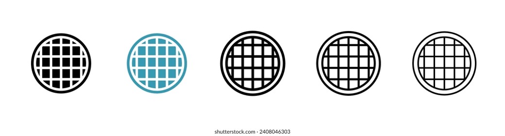 Waffle vector icon set. Breakfast Delicacy symbol for UI design.