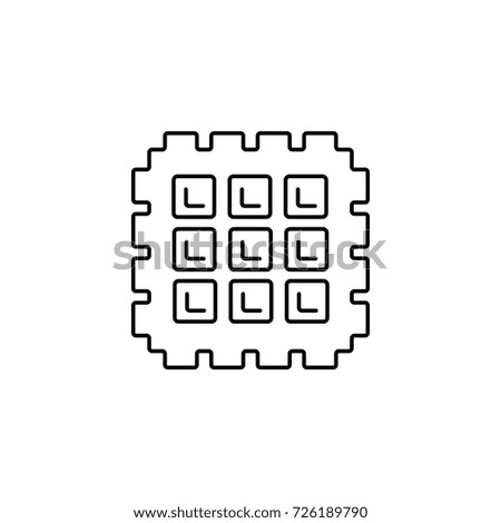 waffle vector line icon, sign, illustration on background, editable strokes