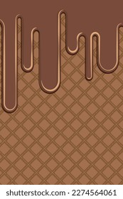 Waffle vertical vector background, vertical vector illustration