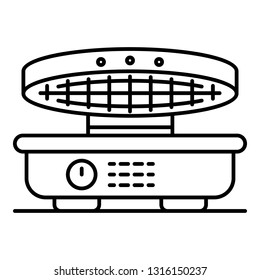 Waffle-iron icon. Outline waffle-iron vector icon for web design isolated on white background