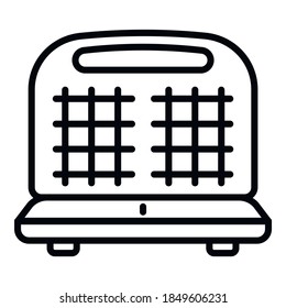 Icono de Waffle-iron. Icono del vector de hierro del contorno para el diseño web aislado en fondo blanco