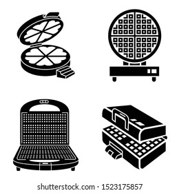 Waffle-iron icons set. Simple set of waffle-iron vector icons for web design on white background