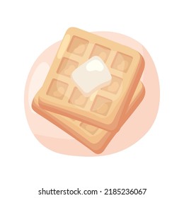 waffles and butter breakfast cartoon icon