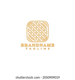plantilla de diseño de icono del logotipo de caricatura de waffles ilustración de vector aislado moderna