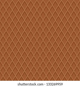 Waffles, chocolate background. Modern seamless vector.