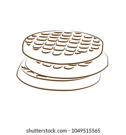 waffles contour simple vector illustration isolated