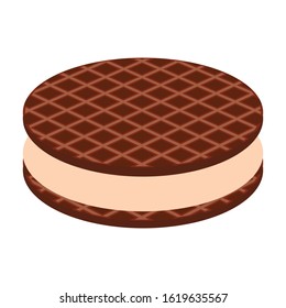 Waffles cookie vector icon.Cartoon vector icon isolated on white background waffles cookie .