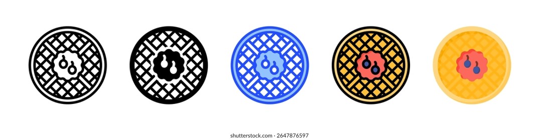 Colección de icono de waffles con múltiples estilos