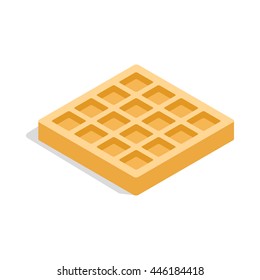 Waffles icon in isometric 3d style isolated on white background. Food symbol