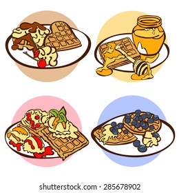 Waffles. Isolated on white background.