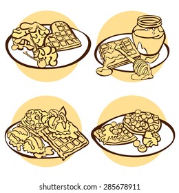Waffles. Isolated on white background.