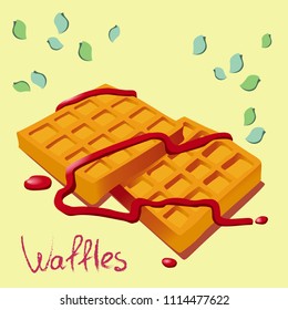 waffles with jam