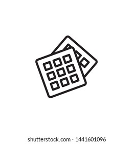 Waffles line vector icon. Fast food sign for menu design, websites and mobile app.
