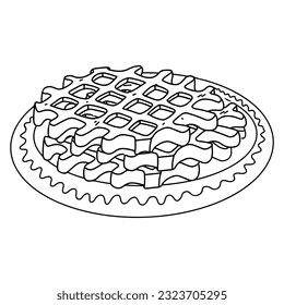 Waffeln auf einem Gericht. Handgezeichneter Doodle-Stil. Vektorgrafik einzeln auf Weiß. Farbseite.