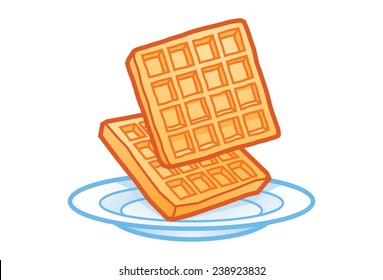 Waffles on the plate