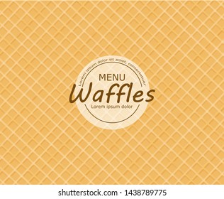 Waffles pattern background Vector. Vintage realistic texture